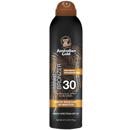 Spray Solare SPF 30 con Bronzer – Australian Gold | Abbronzatura e Protezione