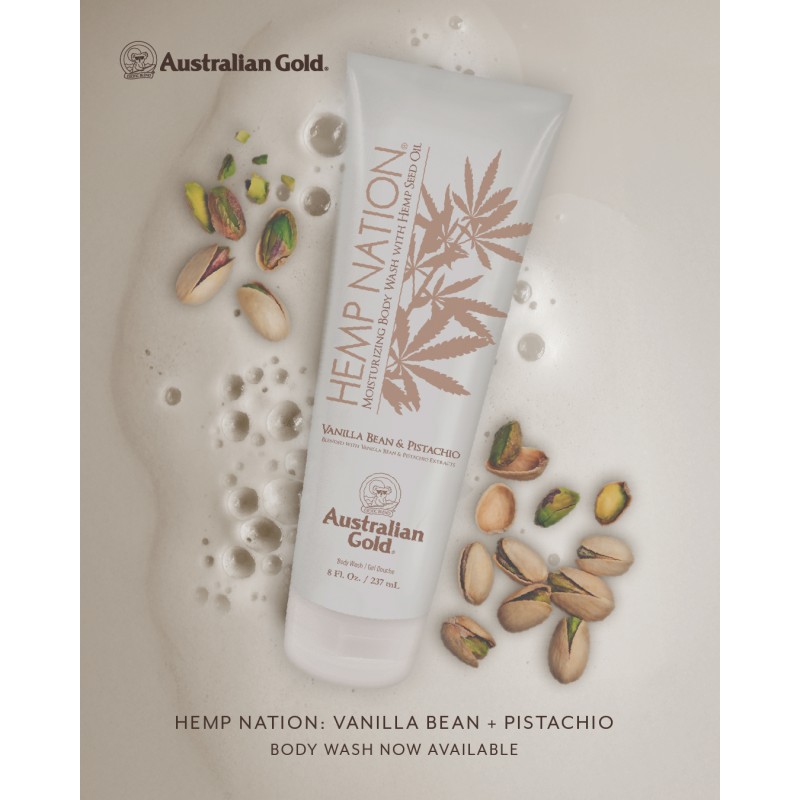 Hemp Nation Body Wash Vaniglia & Pistacchio – Detergente Idratante | Australian Gold