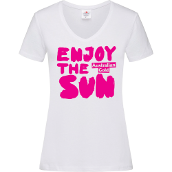 T SHIRT BIANCA DONNA "Enjoy the Sun"