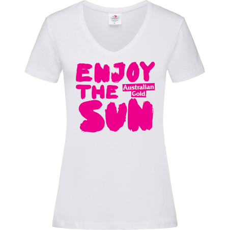 T SHIRT BIANCA DONNA "Enjoy the Sun"